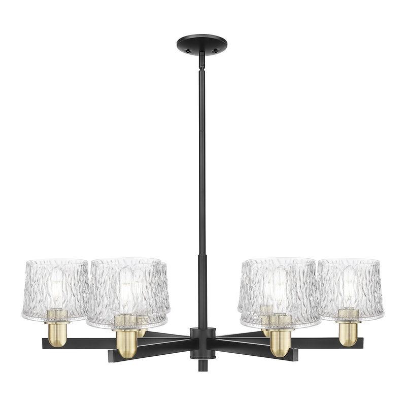 Innovations Niagara 36in 6-Light Chandelier | Industrial Black Antique Brass and Clear Glass | Damp Rated Dining Room & Living | Model 716-6CR-BAB-G402
