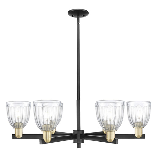 Innovations Brookfield 36in 6-Light Chandelier | Industrial Black Antique Brass and Clear Glass | Kitchen Island & Dining Room | Model 716-6CR-BAB-G442