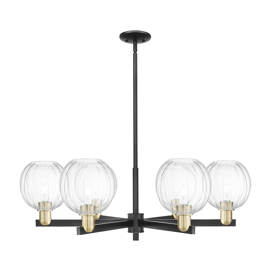 Innovations Preston 6Lt 24" Globe Stem Chandelier, BKS/CL - 716-6CR-BAB-G458-7CL