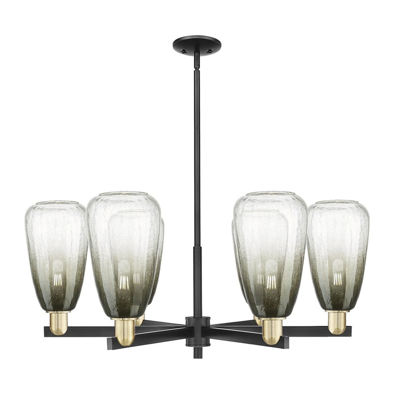 Innovations BH Almond 6Lt 24" Stem Chandelier, BKBS/Slate - 716-6CR-BAB-G480-6SL
