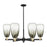 Innovations BH Almond 6Lt 24" Stem Chandelier, BKBS/Slate - 716-6CR-BAB-G480-6SL