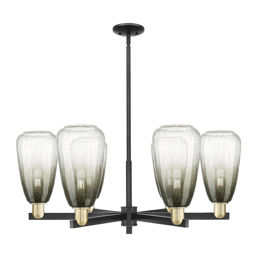 Innovations BH Almond 6Lt 24" Stem Chandelier, BKBS/Slate - 716-6CR-BAB-G480-6SL