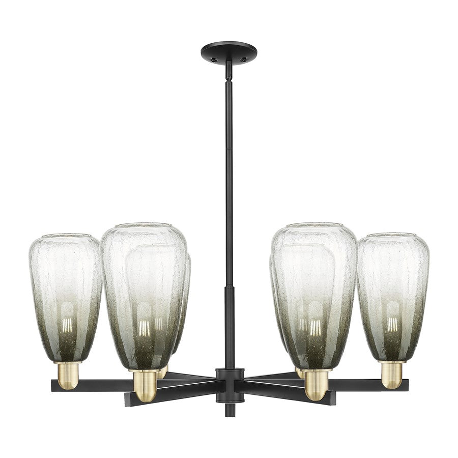 Innovations BH Almond 6Lt 24" Stem Chandelier, BKBS/Slate - 716-6CR-BAB-G480-6SL
