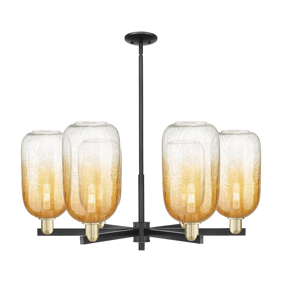 Innovations BH Cloche 6Lt 24" Stem Chandelier, BKS/AM - 716-6CR-BAB-G482-7AM