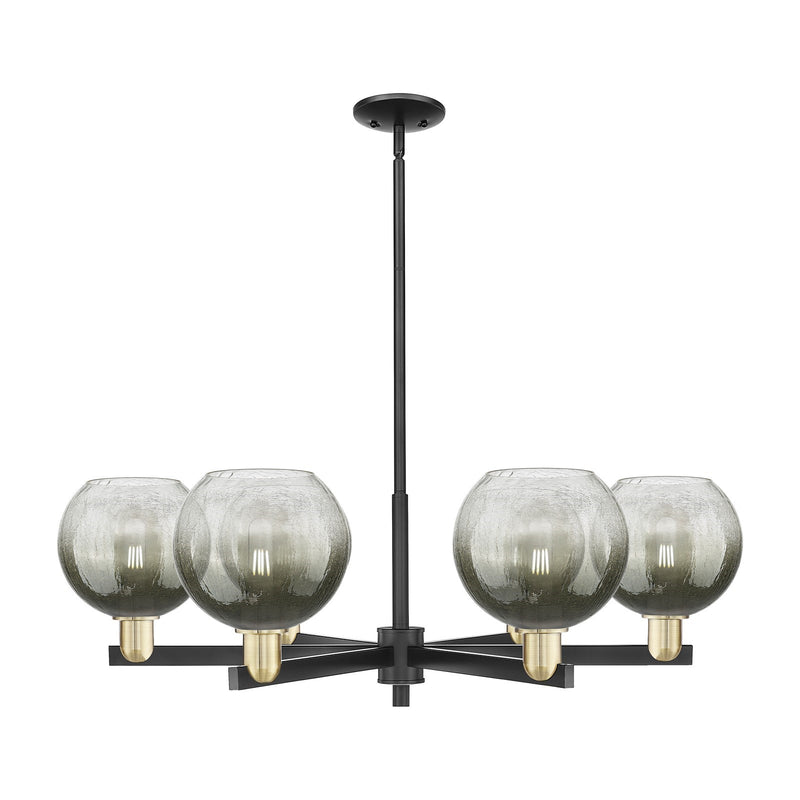 Innovations Brookhaven Globe 38in 6-Light Chandelier | Industrial Black Antique Brass and Slate Glass | Dining Room & Living | Model 716-6CR-BAB-G483-8SL