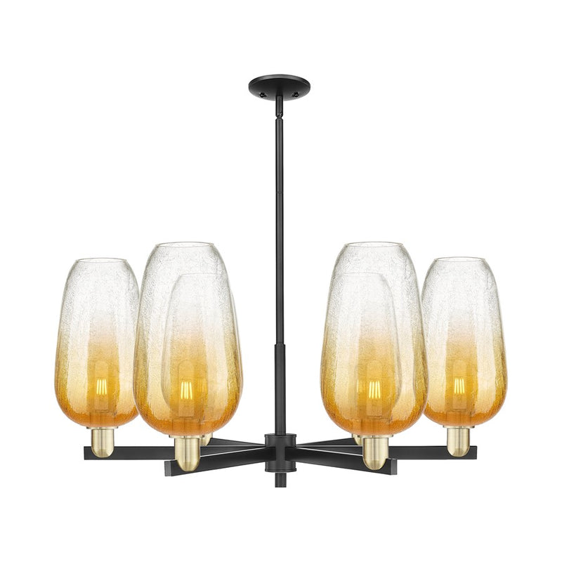 Innovations BH Flute 6Lt 24" Stem Chandelier, BKBS/AM - 716-6CR-BAB-G484-7AM