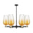 Innovations BH Flute 6Lt 24" Stem Chandelier, BKBS/AM - 716-6CR-BAB-G484-7AM