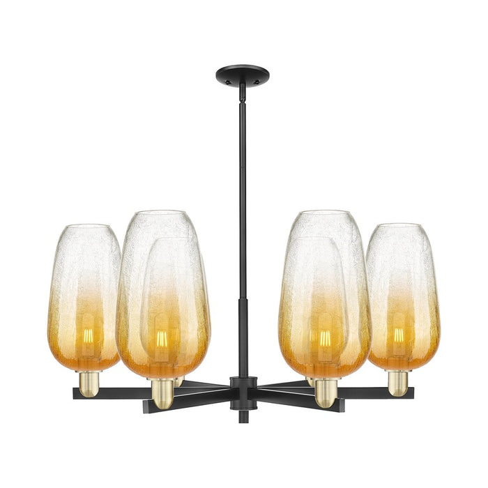Innovations BH Flute 6Lt 24" Stem Chandelier, BKBS/AM - 716-6CR-BAB-G484-7AM