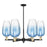 Innovations BH Flute 6Lt 24" Stem Chandelier, BKBS/SB - 716-6CR-BAB-G484-7SB