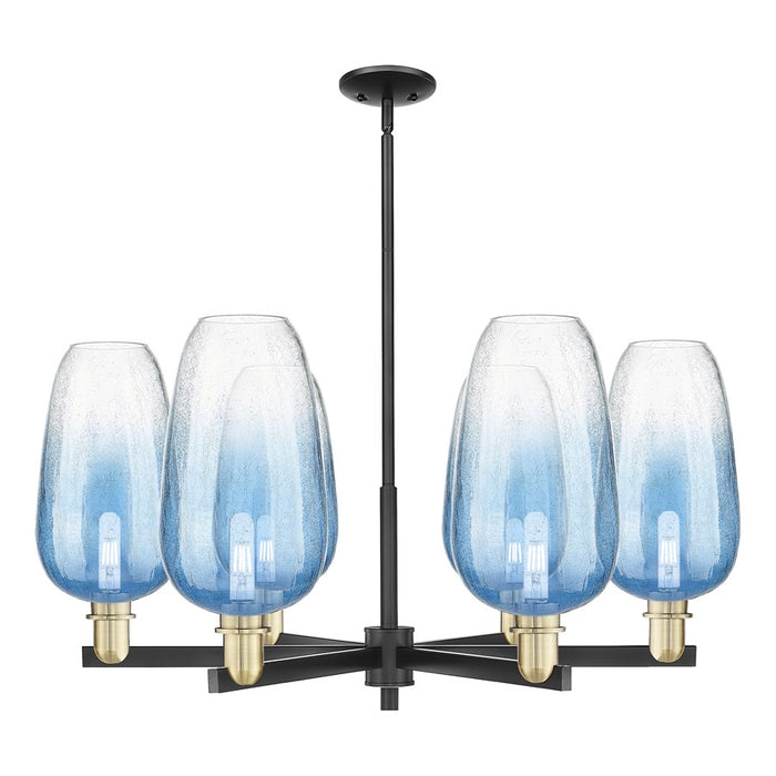 Innovations BH Flute 6Lt 24" Stem Chandelier, BKBS/SB - 716-6CR-BAB-G484-7SB