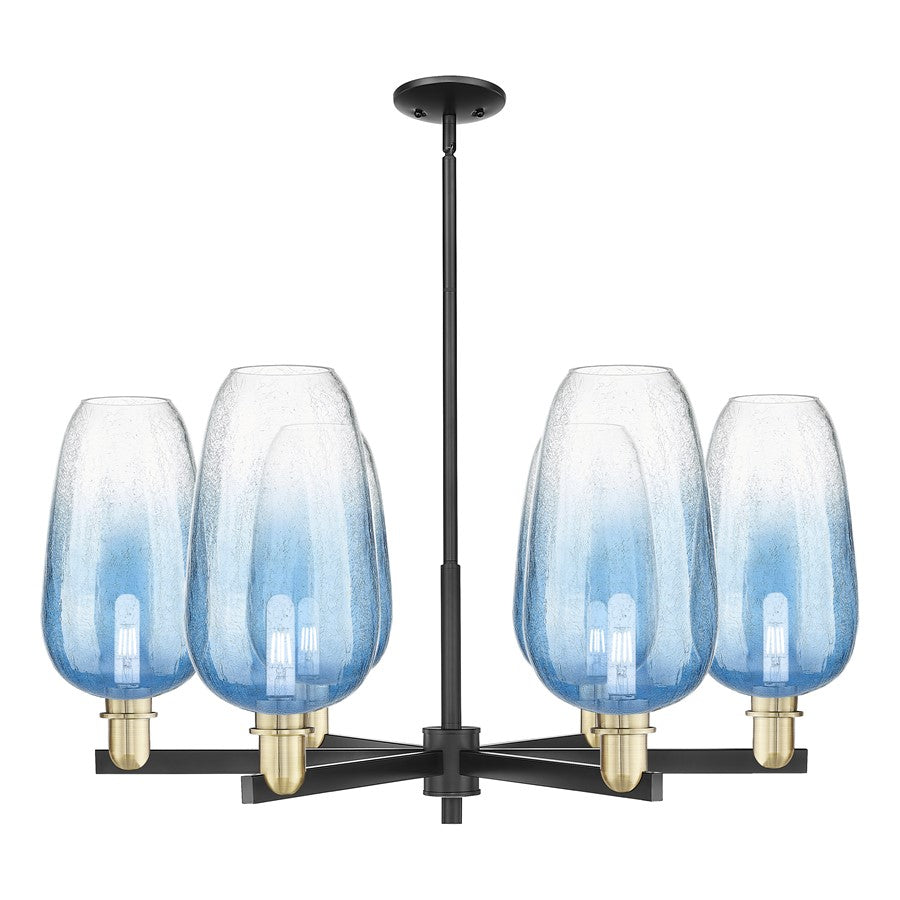 Innovations BH Flute 6Lt 24" Stem Chandelier, BKBS/SB - 716-6CR-BAB-G484-7SB