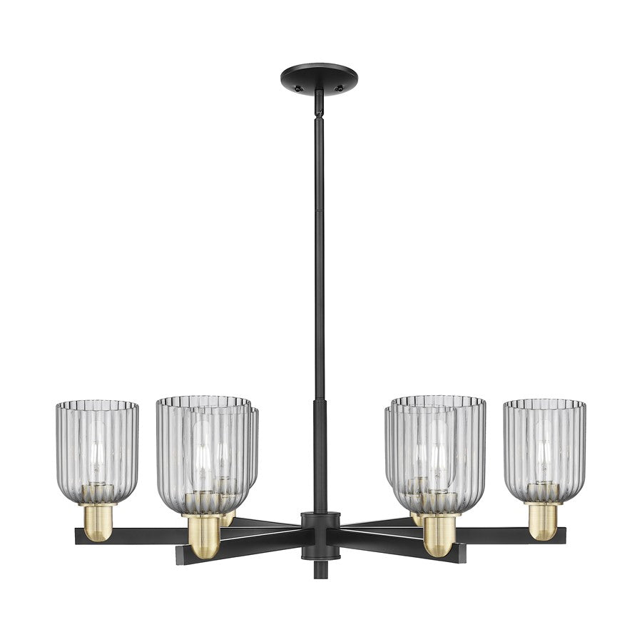 Innovations Bridal Veil 6Lt 35" Stem Chandelier, BKBS/SM - 716-6CR-BAB-G559-5SM