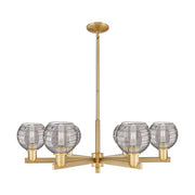 Innovations ADS 6Lt 24" Stem Chandelier, BB/SM - 716-6CR-BB-G1213-6SM