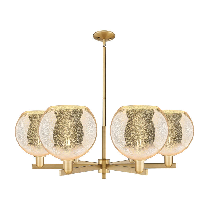 Innovations Athens 40in 6-Light Chandelier | Industrial Brushed Brass Steel and Mercury Glass | Dining Room & Living Room | Model 716-6CR-BB-G128-10