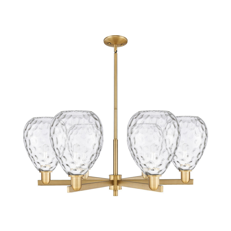 Innovations Waverly 38in 6-Light Chandelier | Industrial Brushed Brass and Clear Glass | Dining Room & Living Room | Model 716-6CR-BB-G372