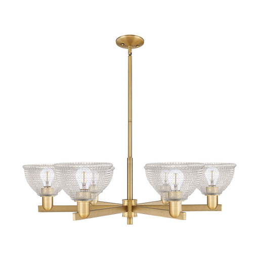 Innovations Arietta 38in 6-Light Chandelier | Industrial Brushed Brass and Clear Glass | Dining Room & Living Room | Model 716-6CR-BB-G422