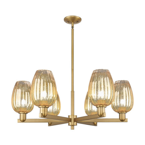 Innovations Preston 6Lt 24" Flute Stem Chandelier, BB/MC - 716-6CR-BB-G457-6ME
