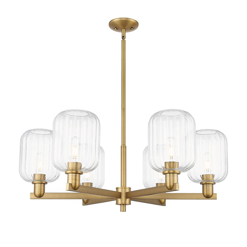 Innovations Preston 6Lt 24" Jar Stem Chandelier, BB/Clear - 716-6CR-BB-G460-7CL