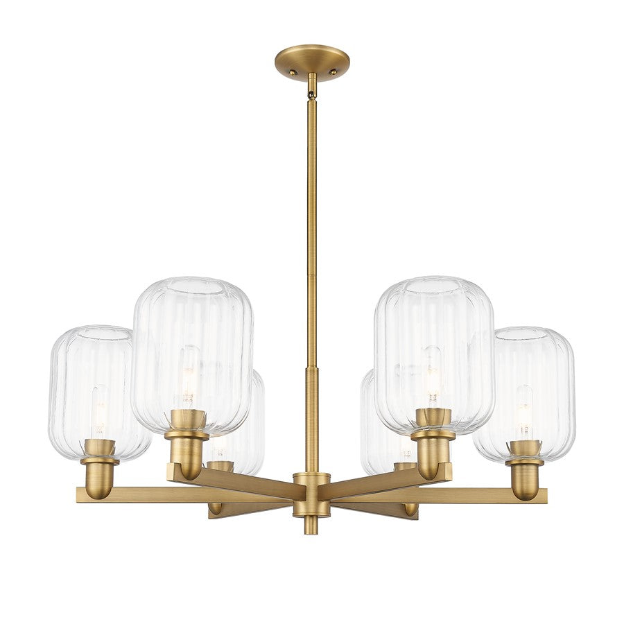 Innovations Preston 6Lt 24" Jar Stem Chandelier, BB/Clear - 716-6CR-BB-G460-7CL