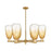 Innovations BH Almond 6Lt 24" Stem Chandelier, BB/AM - 716-6CR-BB-G480-6AM