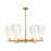 Innovations BH Almond 6Lt 24" Stem Chandelier, BB/OP - 716-6CR-BB-G480-6OP
