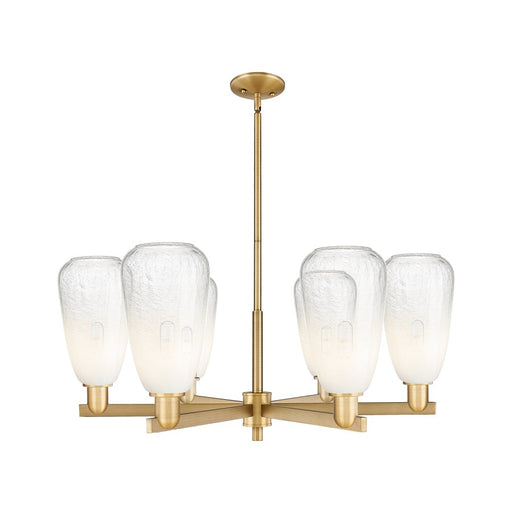 Innovations BH Almond 6Lt 24" Stem Chandelier, BB/OP - 716-6CR-BB-G480-6OP