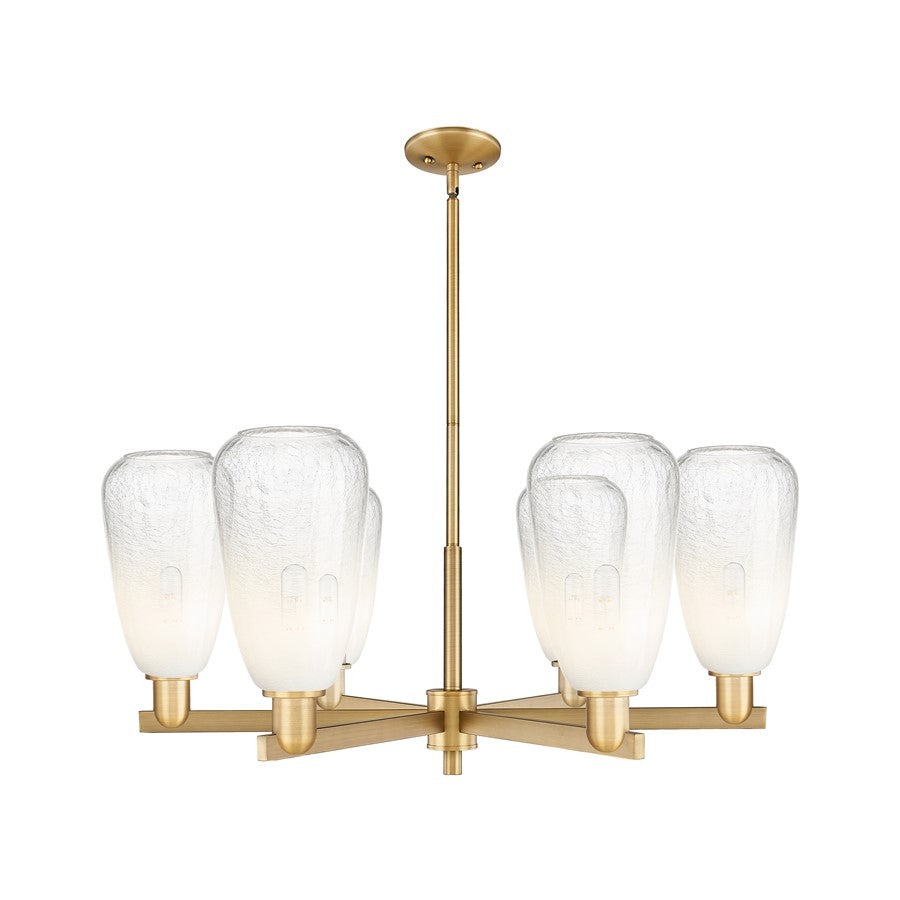 Innovations BH Almond 6Lt 24" Stem Chandelier, BB/OP - 716-6CR-BB-G480-6OP
