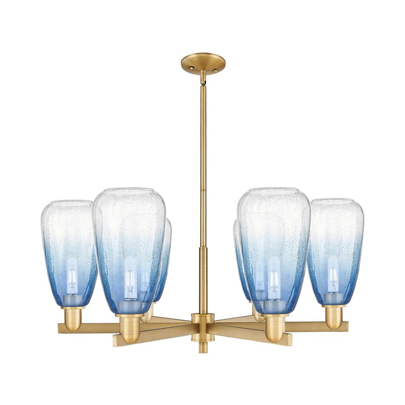Innovations BH Almond 6Lt 24" Stem Chandelier, BB/SB - 716-6CR-BB-G480-6SB