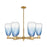 Innovations BH Almond 6Lt 24" Stem Chandelier, BB/SB - 716-6CR-BB-G480-6SB