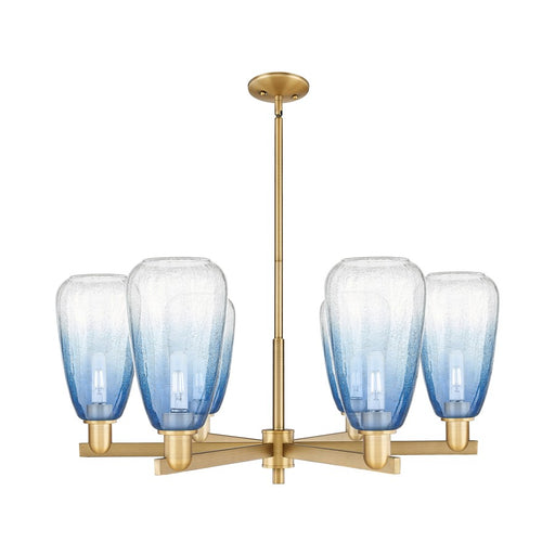 Innovations BH Almond 6Lt 24" Stem Chandelier, BB/SB - 716-6CR-BB-G480-6SB