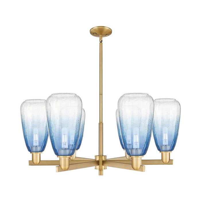 Innovations BH Almond 6Lt 24" Stem Chandelier, BB/SB - 716-6CR-BB-G480-6SB