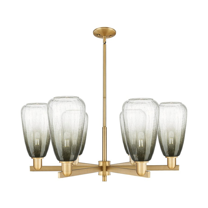 Innovations BH Almond 6Lt 24" Stem Chandelier, BB/SL - 716-6CR-BB-G480-6SL