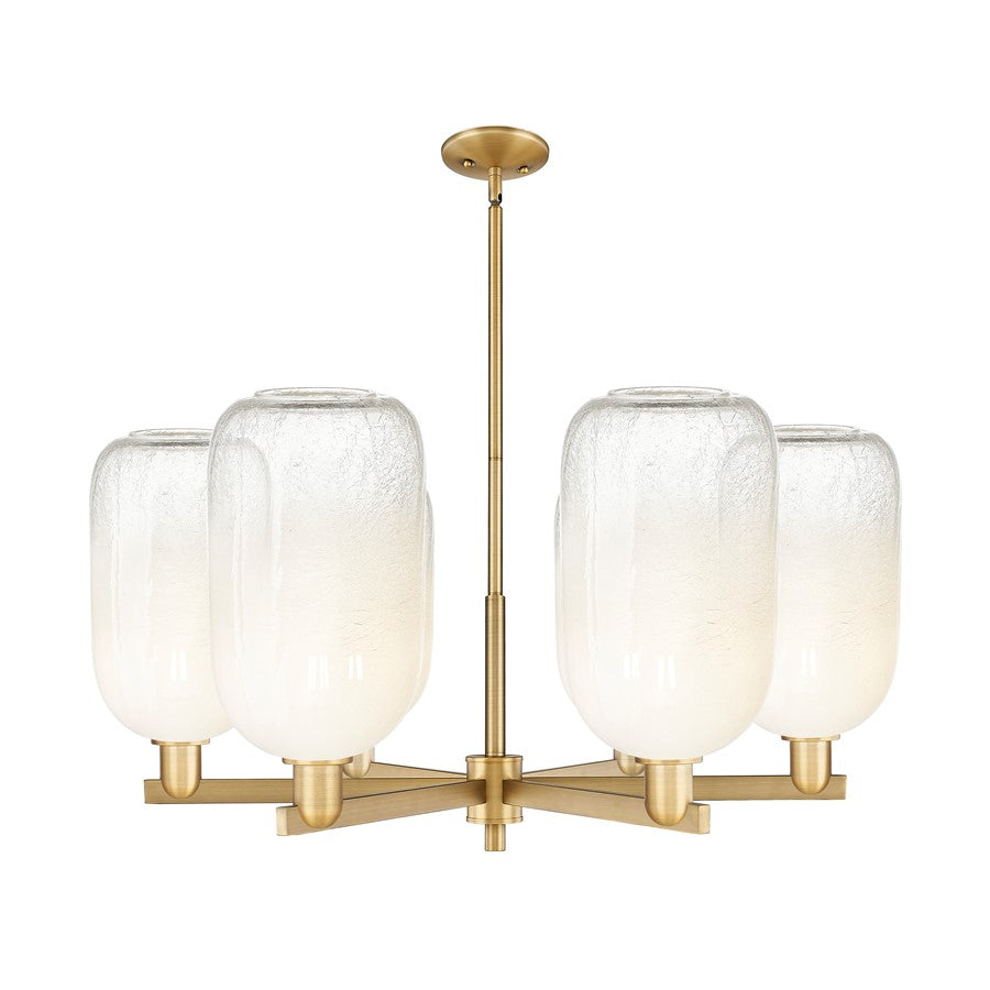 Innovations BH Cloche 6Lt 24" Stem Chandelier, BB/OP - 716-6CR-BB-G482-7OP
