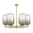 Innovations BH Cloche 6Lt 24" Stem Chandelier, BB/SL - 716-6CR-BB-G482-7SL