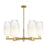 Innovations BH Flute 6Lt 24" Stem Chandelier, BB/OP - 716-6CR-BB-G484-7OP