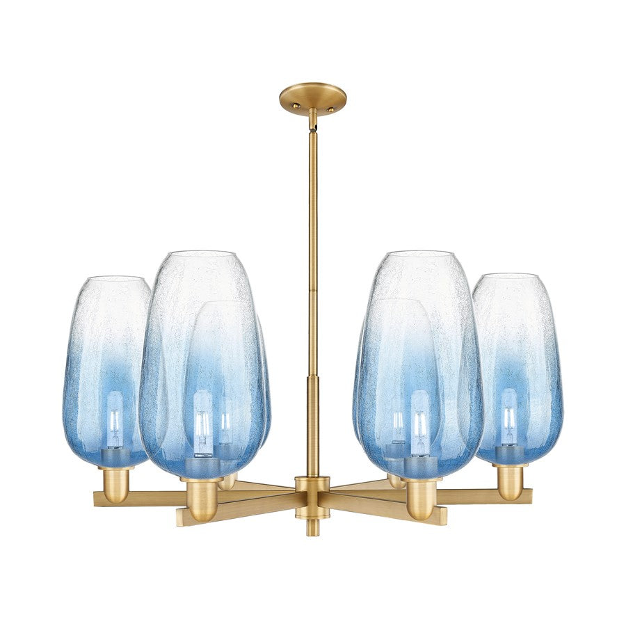 Innovations BH Flute 6Lt 24" Stem Chandelier, BB/SB - 716-6CR-BB-G484-7SB