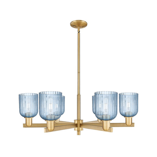 Innovations Bridal Veil 6Lt 35" Stem Chandelier, BB/Blue - 716-6CR-BB-G559-5BL