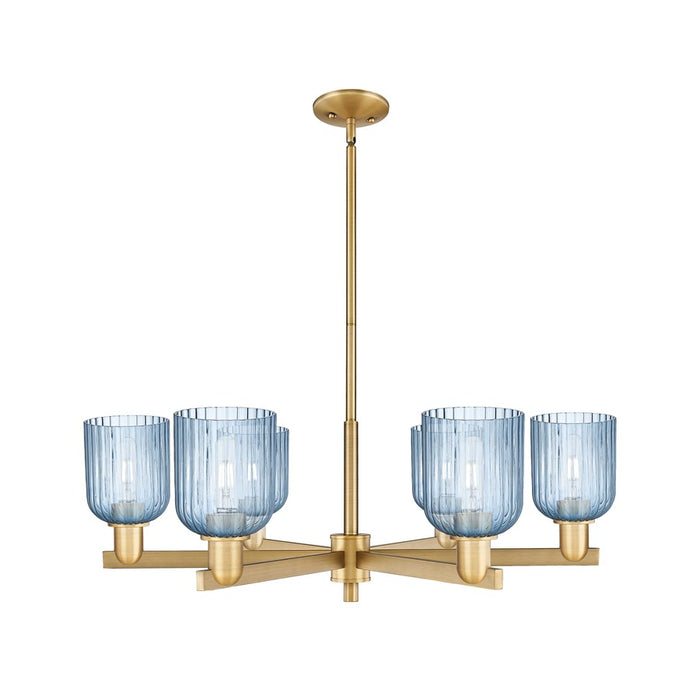 Innovations Bridal Veil 6Lt 35" Stem Chandelier, BB/Blue - 716-6CR-BB-G559-5BL