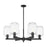 Innovations Preston 6Lt 24" Jar Stem Chandelier, BK/Clear - 716-6CR-BK-G460-7CL