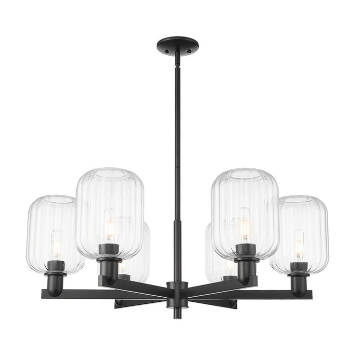 Innovations Preston 6Lt 24" Jar Stem Chandelier, BK/Clear - 716-6CR-BK-G460-7CL