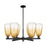 Innovations BH Almond 6Lt 24" Stem Chandelier, BK/AM - 716-6CR-BK-G480-6AM
