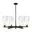 Innovations BH Almond 6Lt 24" Stem Chandelier, BK/OP - 716-6CR-BK-G480-6OP