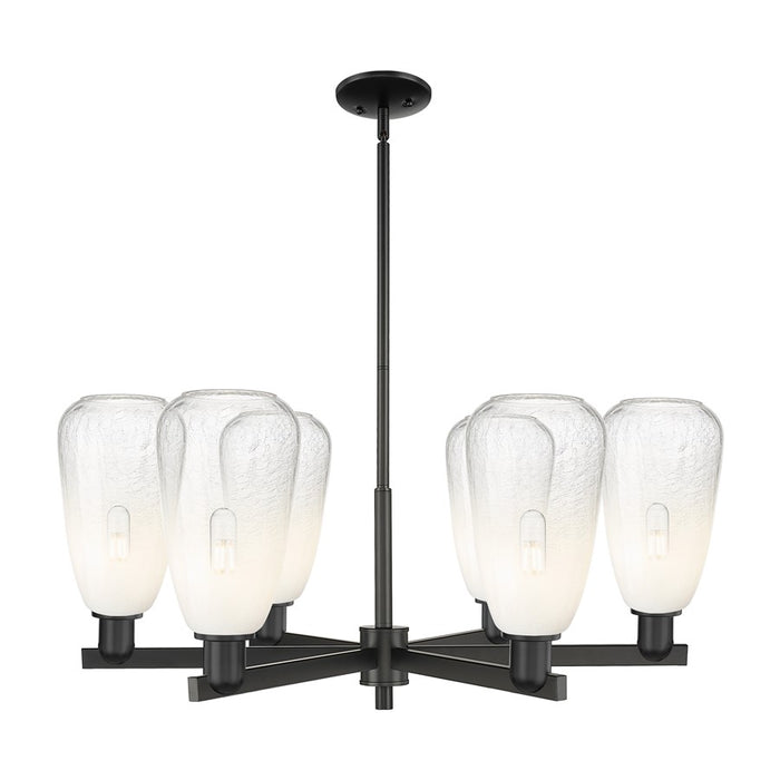 Innovations BH Almond 6Lt 24" Stem Chandelier, BK/OP - 716-6CR-BK-G480-6OP
