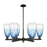 Innovations BH Almond 6Lt 24" Stem Chandelier, BK/SB - 716-6CR-BK-G480-6SB
