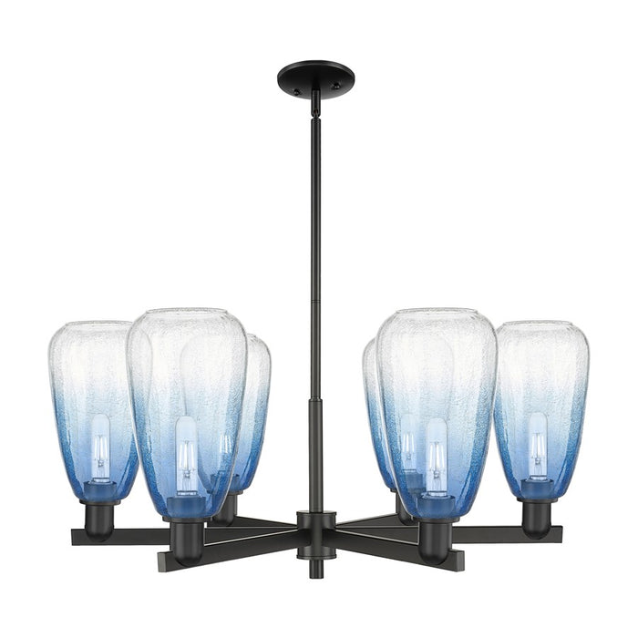Innovations BH Almond 6Lt 24" Stem Chandelier, BK/SB - 716-6CR-BK-G480-6SB