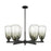 Innovations BH Almond 6Lt 24" Stem Chandelier, BK/SL - 716-6CR-BK-G480-6SL