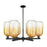 Innovations BH Cloche 6Lt 24" Stem Chandelier, BK/AM - 716-6CR-BK-G482-7AM