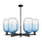 Innovations BH Cloche 6Lt 24" Stem Chandelier, BK/SB - 716-6CR-BK-G482-7SB