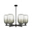 Innovations BH Cloche 6Lt 24" Stem Chandelier, BK/SL - 716-6CR-BK-G482-7SL
