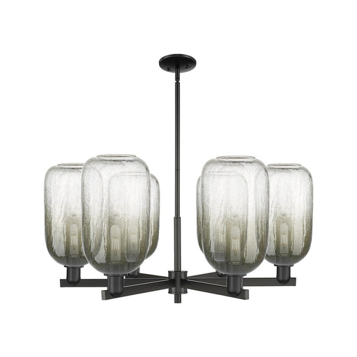 Innovations BH Cloche 6Lt 24" Stem Chandelier, BK/SL - 716-6CR-BK-G482-7SL